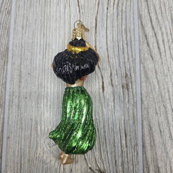 Old World Christmas Hula Dancer Ornament Handcrafted Glass Hawaii‎ Holiday Decor - Picture 6 of 9